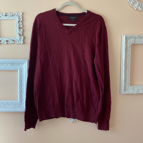 Banana Republic Men’s Sweater Burgundy Size Medium - Picture 1 of 6